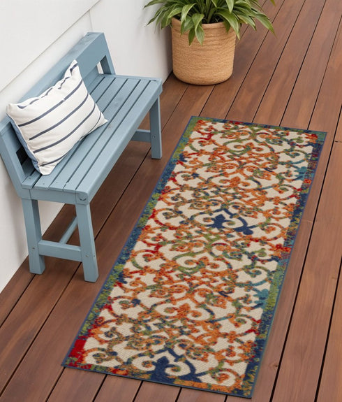 Rainbow Colored Indoor Outdoor Runner Rug